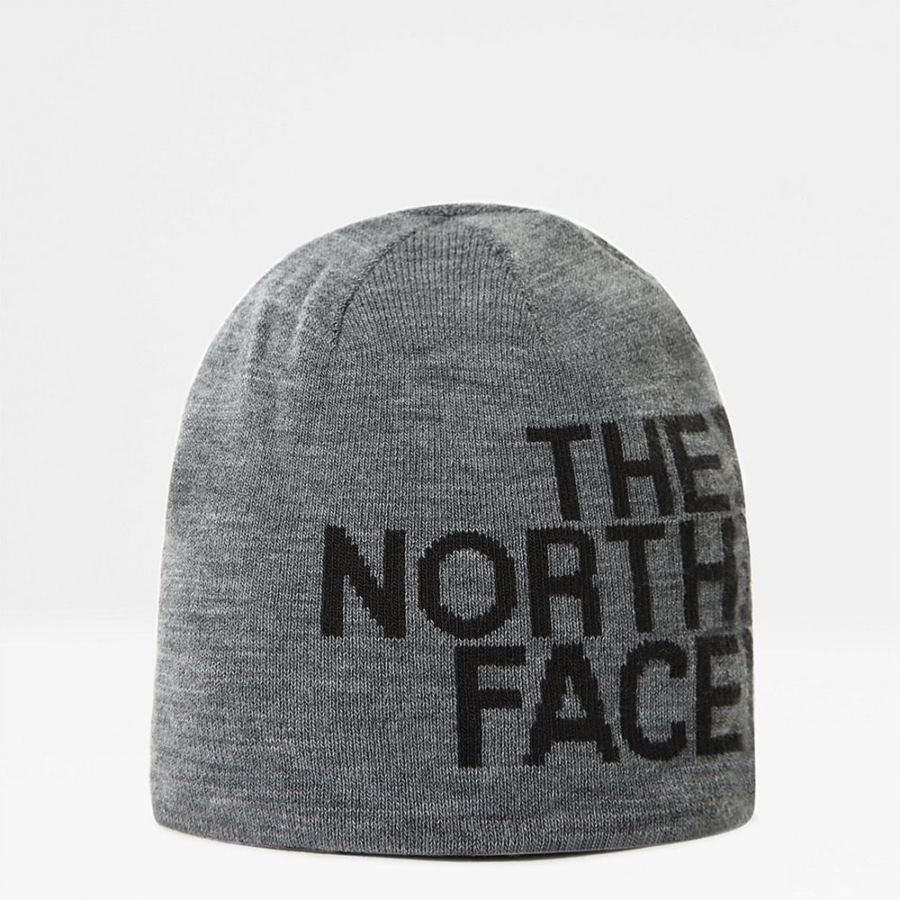 The North Face Beanies Mens Australia - The North Face Reversible Tnf Banner Grey / Black (DPC-06487